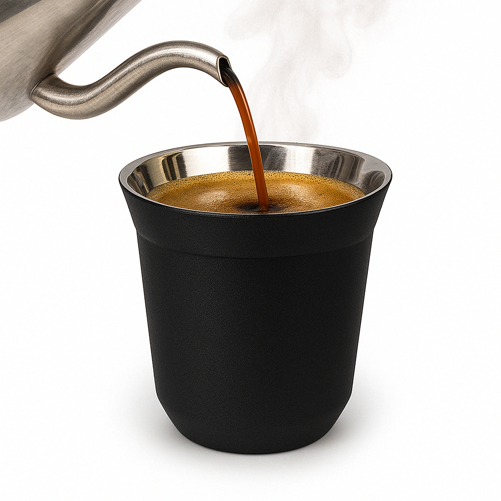 Xícara Térmica Inox 160ml Moderna Bebida Quente/Gelada Café Expresso