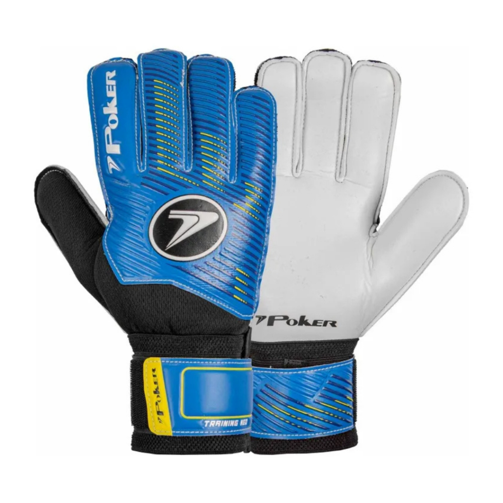 Luva Goleiro Futebol Campo Training Adulto Poker Azul em Oferta na Shopee