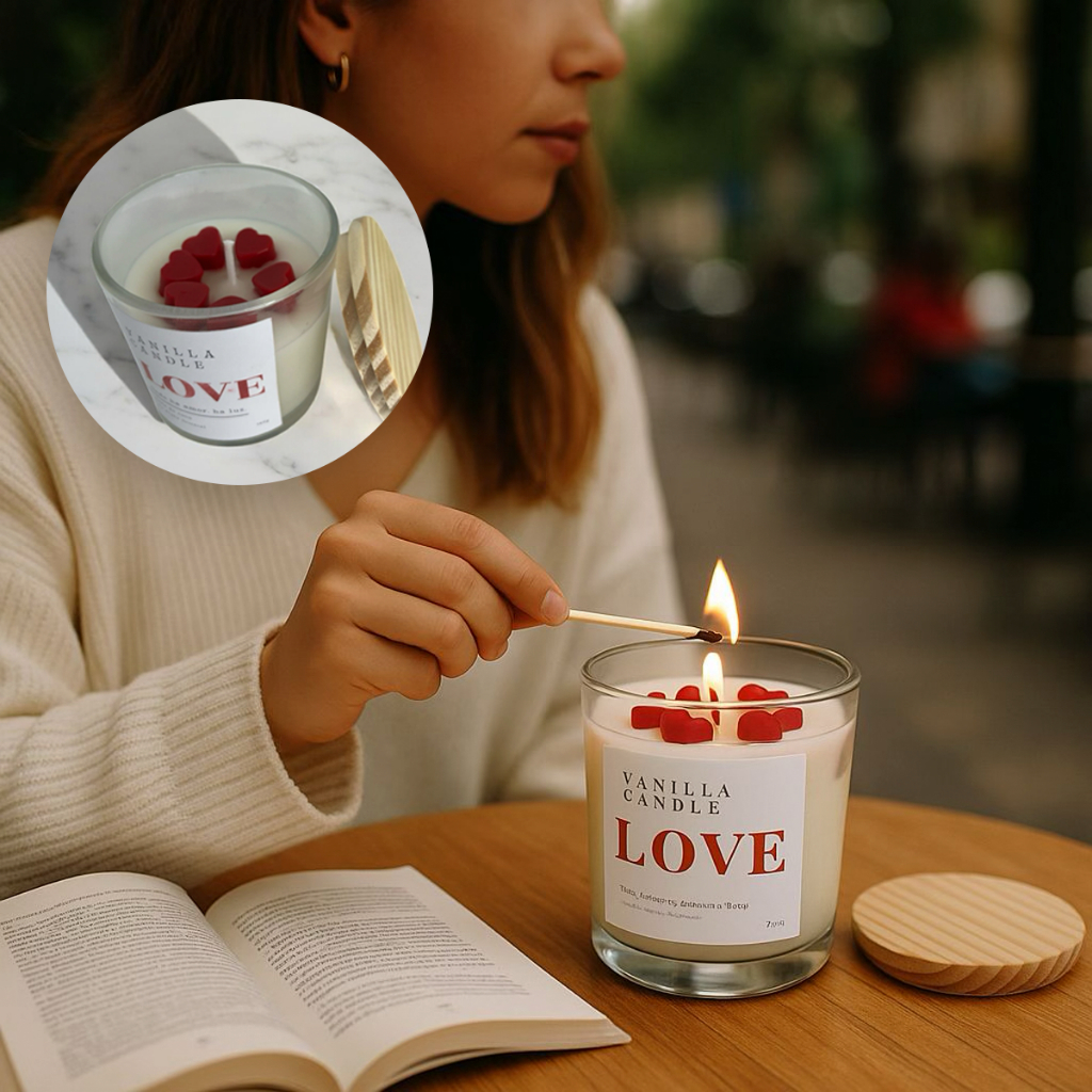 Vela Aromática Artesanal Amor Especial Premium150/100G - Dia dos Namorados Dia das Mães
