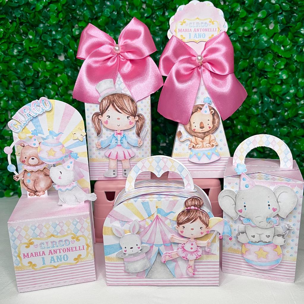 Kit Festa Circo Rosa Menina - Personalizados - Lembrancinhas - Festa infantil - Aniversário