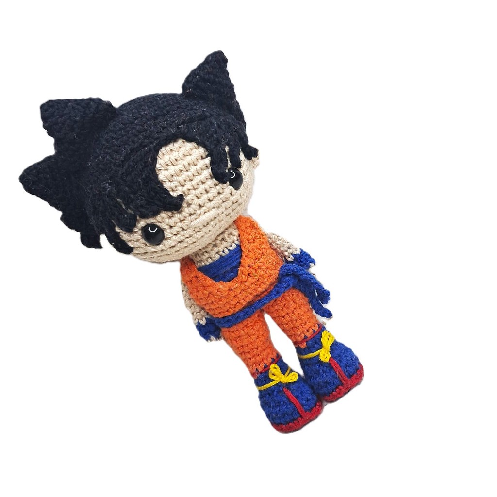 Amigurumi Goku em Crochê Pelúcia Dragon Ball Z Crochet Coleção Colecionável Brinquedo Crianças Kids