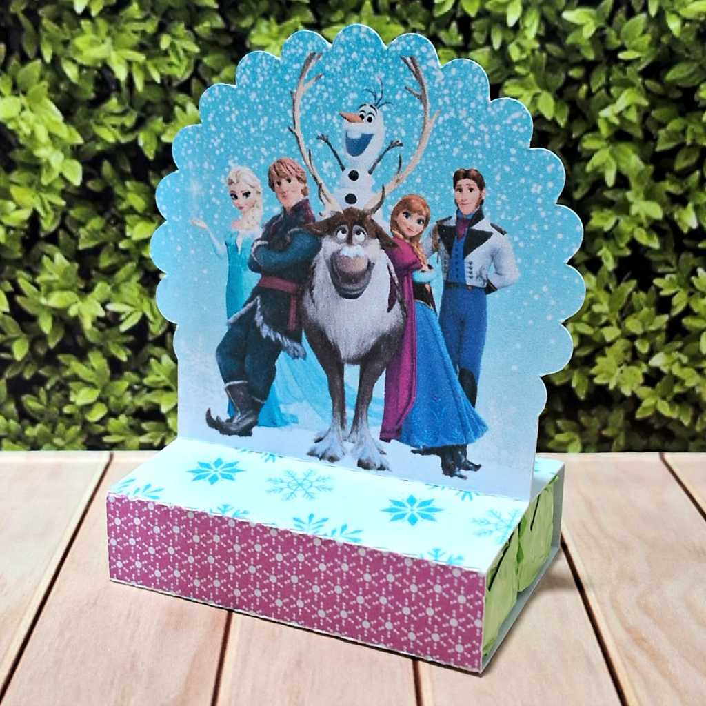 Porta Bis Personalizado para Lembrancinha de Festa, Aniversário Frozen Pegue e Monte