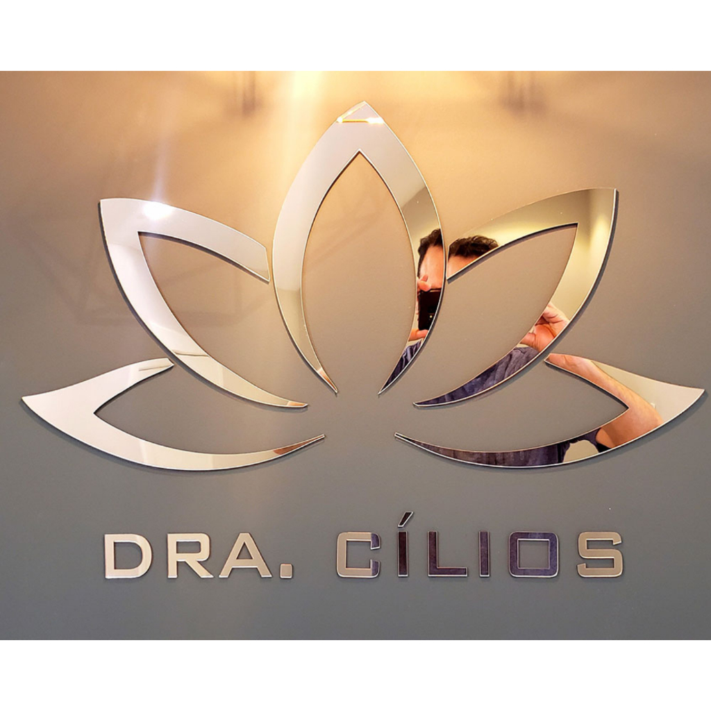 Letreiro acrílico espelhado 2mm com Kit fita dupla face e gabarito de instalação Arte Grátis