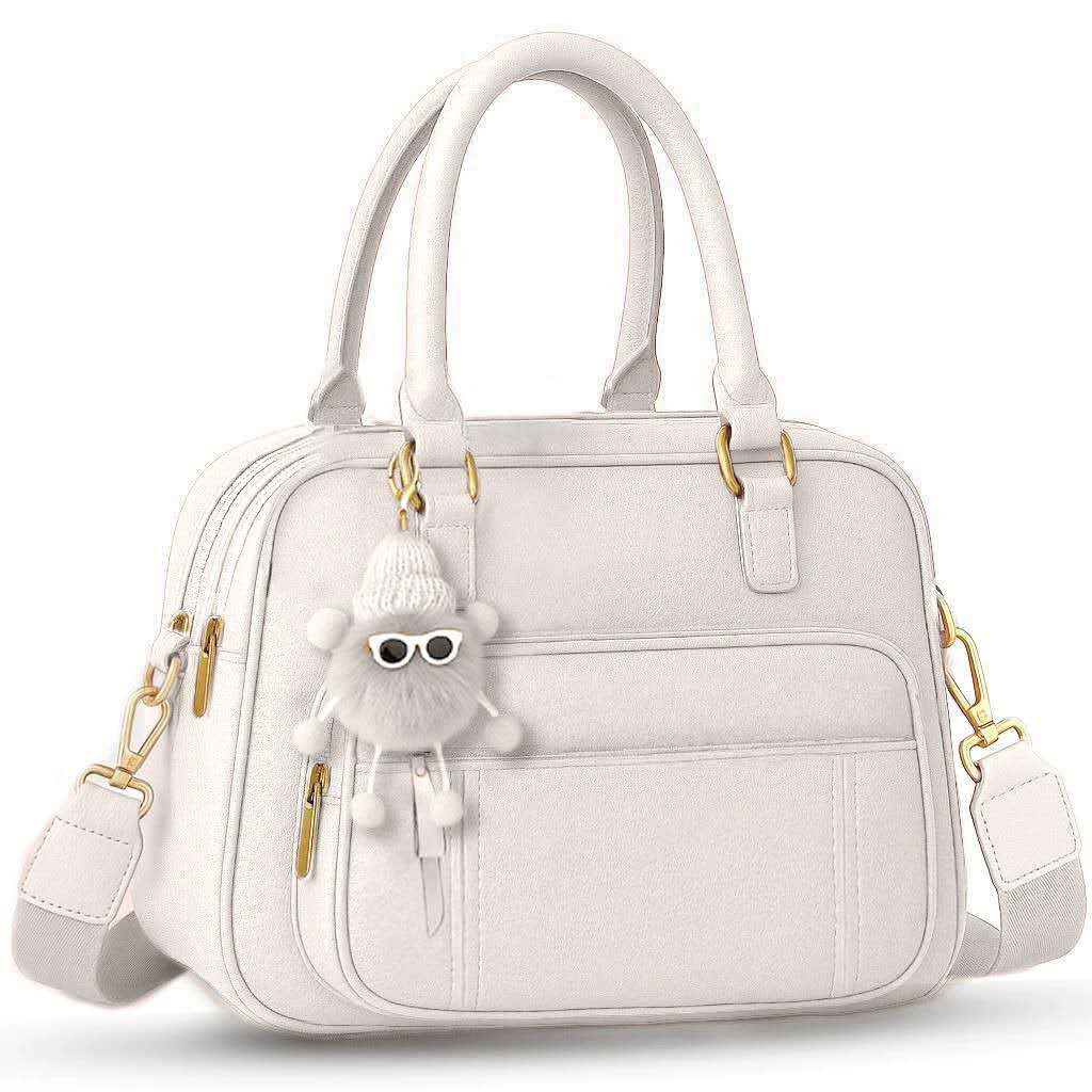 Bolsa Feminina Com Chaveiro Alça Lateral Transversal Faixa de Mão de Couro DK422#
