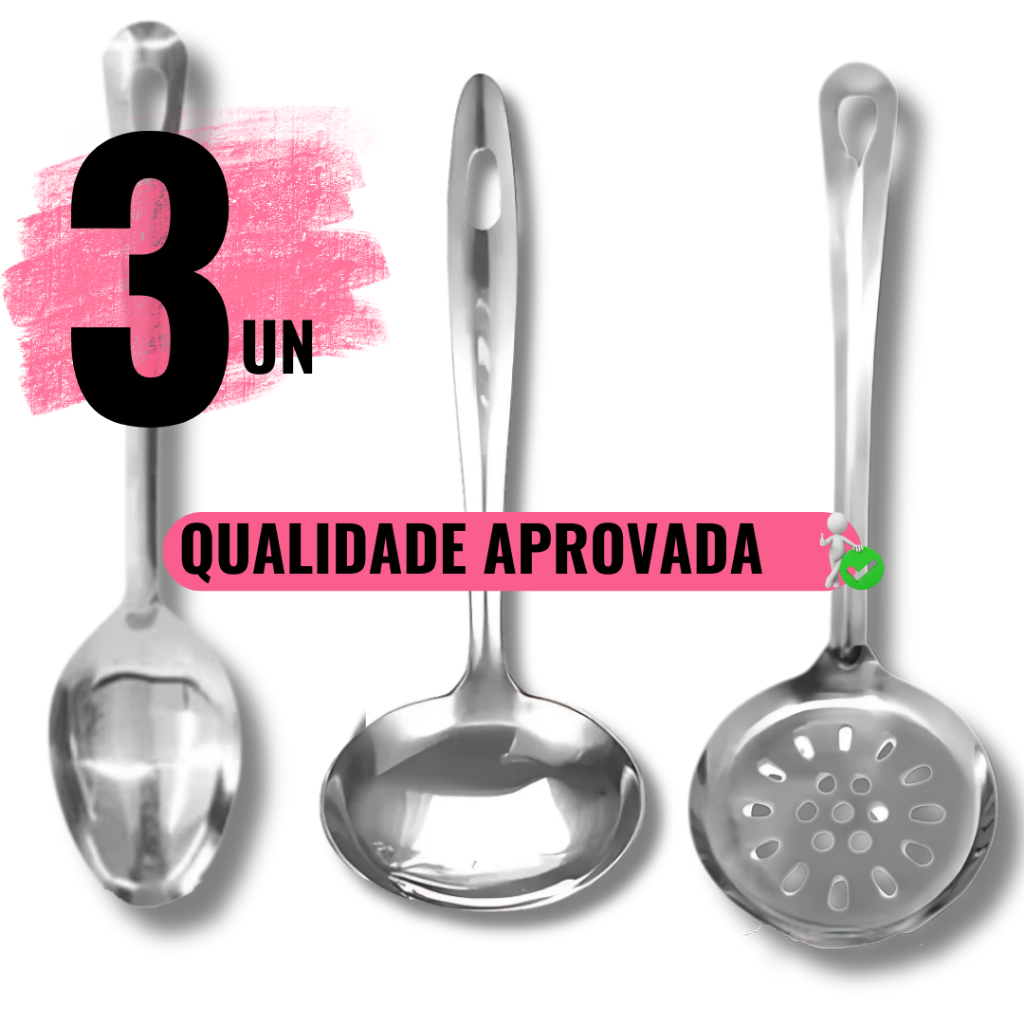 Utensílios de Cozinha Colher Arroz Concha Escumadeira Espátula Vazada Espátula Bolo Utensílios Cozinha 100% aço Inox