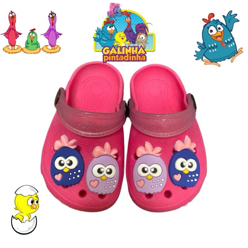 Babuche Infantil Galinha Pintadinha Emborrachado Leve Confortável