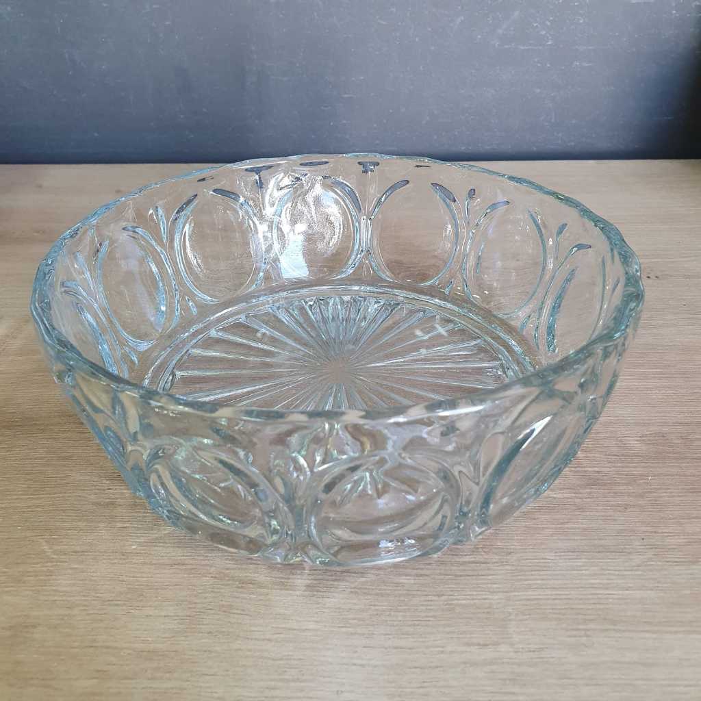 Enfeite Centro De Mesa Retrô Vidro Incolor Trabalhado Decoração Retrô Antigo