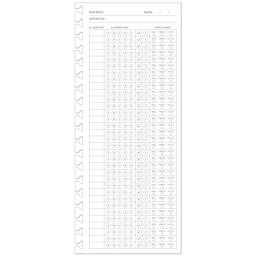 Refil GABARITO Reposicionável P/ Caderno AD C/ 50 folhas 90g/m²
