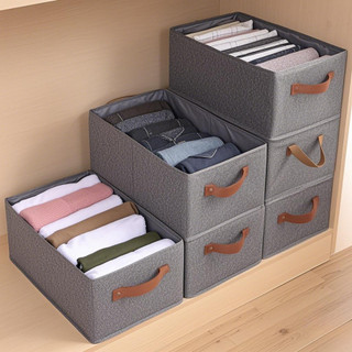 KIT 2/4/6/8 Cesto Organizador de Guarda Roupas Reforçado Caixa para Armazenar Multiuso Rí…