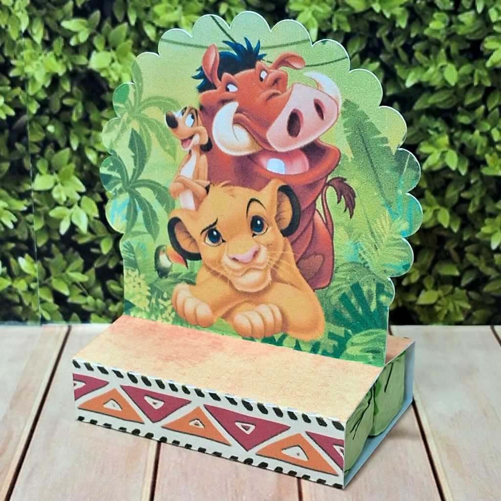 Porta Bis Personalizado para Lembrancinha de Festa, Aniversário Rei Leão Pegue e Monte