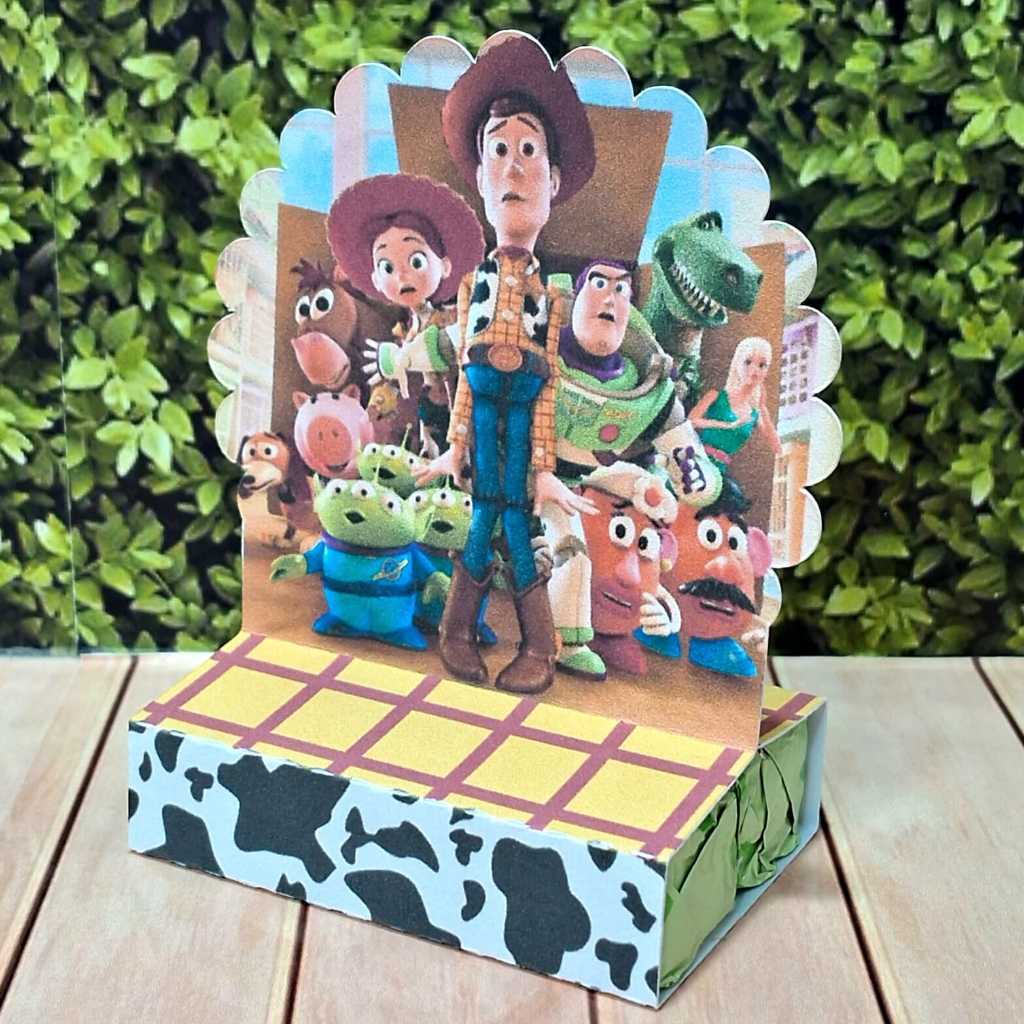 Porta Bis Personalizado para Lembrancinha de Festa, Aniversário Toy Story Pegue e Monte