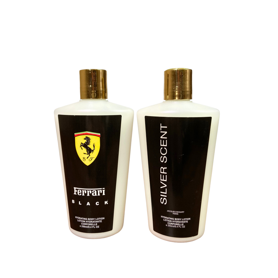 Kit 2 Cremes Hidratante Corporal Ref Ferrari Black e Silver Scent 250ml em Oferta na Shopee