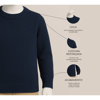 Blusa de Lã Infantil Inverno Cacharrel Tricô Juvenil Suéter Tricot Quente e Estiloso Tamanho 2 até 10 anos Menino menina