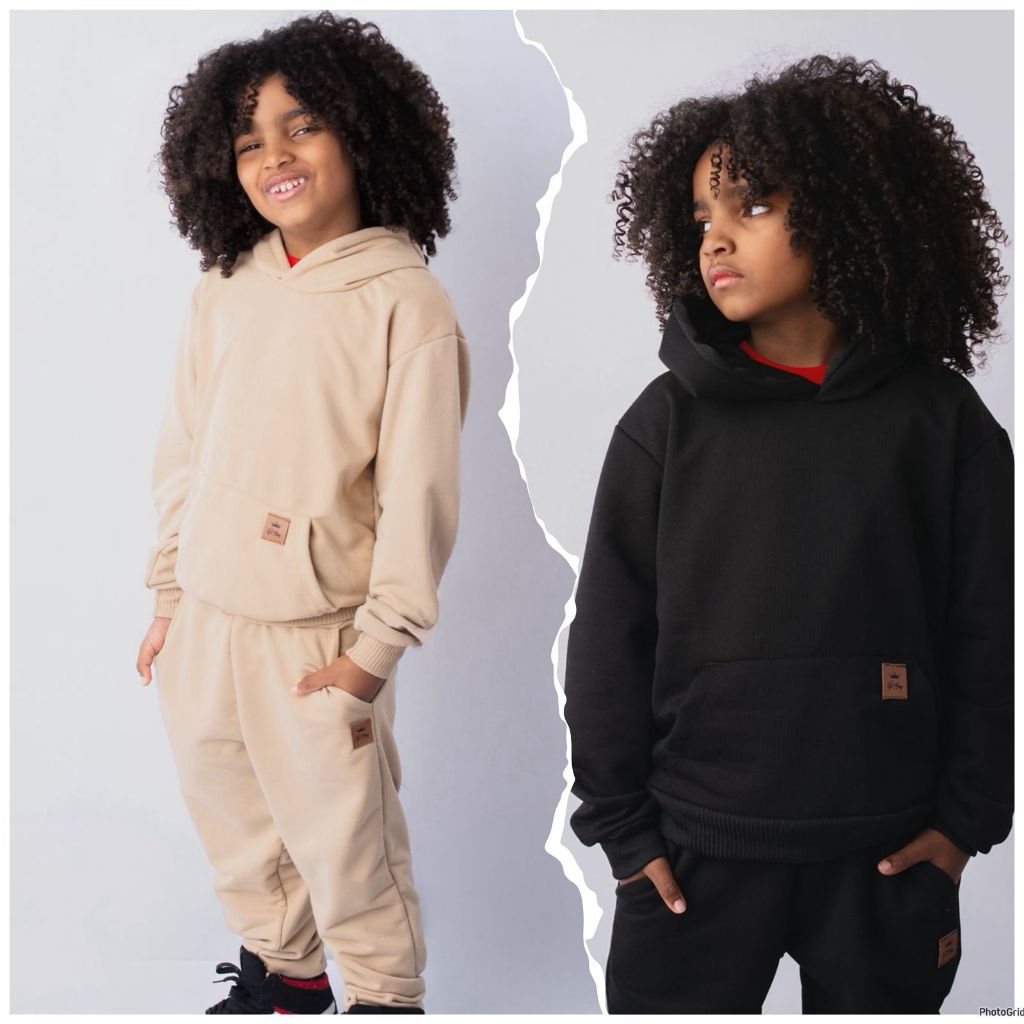 Conjunto de Moletom Básico Estiloso Masculino Infantil