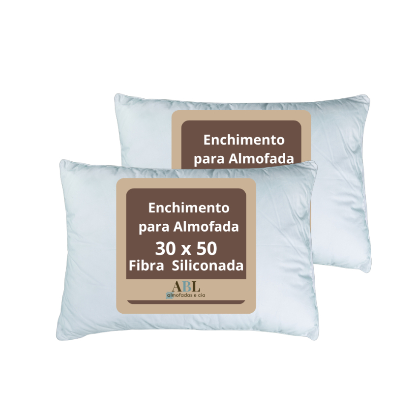 Kit 2 Enchimento Para Almofadas Fibra Siliconada 30x50 Cm