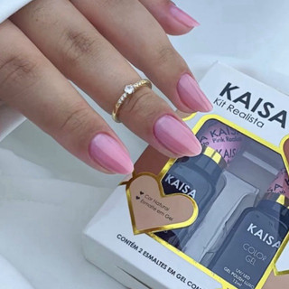 Kit Esmalte em Gel Fundo Realista Kaisa Led Uv Linha Luxo para Unhas Acrigel 12ml Uso Profissional