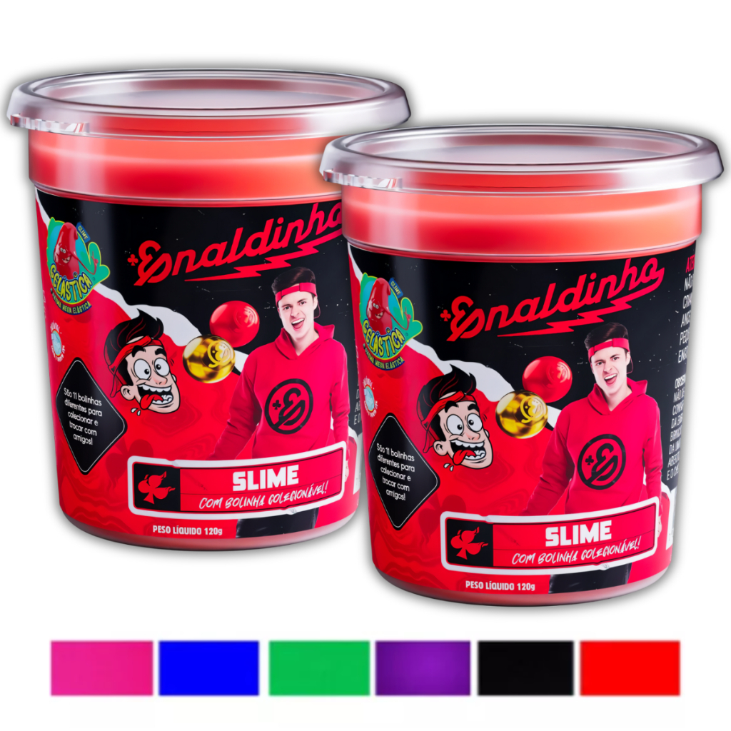 Kit 2 Slime Gelastica Enaldinho Youtuber C/ Bolinha Surpresa Brinquedo Infantil Criança em Oferta na Shopee
