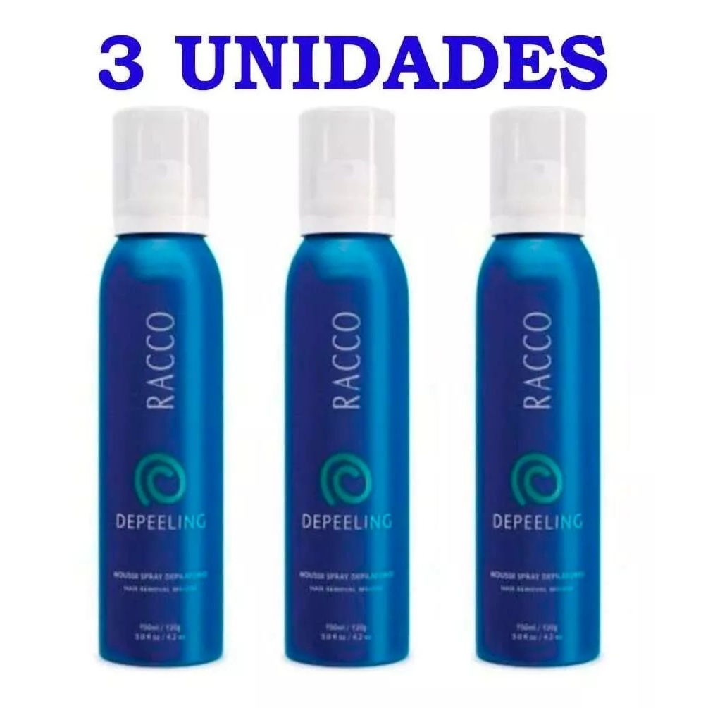 KIT 03 Mousse Spray Depilatório Depeeling Soft Racco,Lacrado e Original Racco