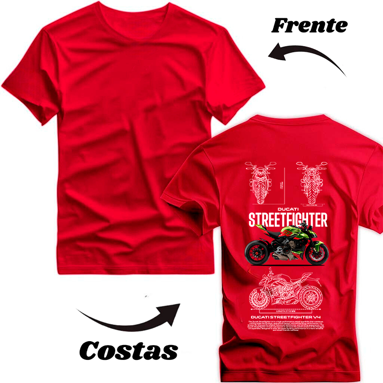 Camiseta Premium 100% Algodão Camisa Personalizada Estampada Moto Ducati