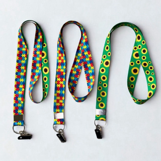 10 Cordão de Identificação Autismo Jacaré com argola para Crachá 3 cores disponiveis em Oferta na Shopee