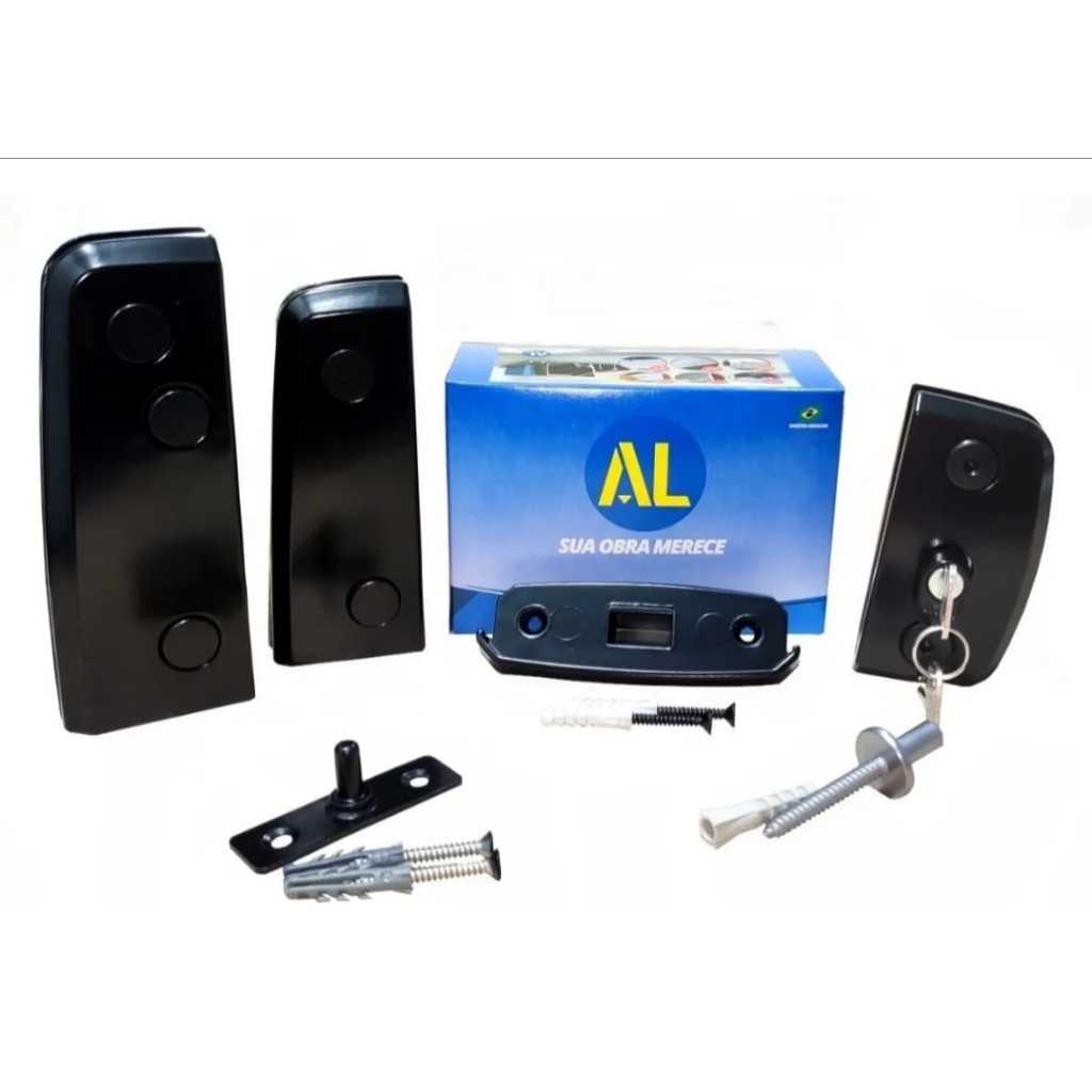 Kit 01 Porta Pivotante Vidro 8 e 10mm - AL PRETO em Oferta na Shopee