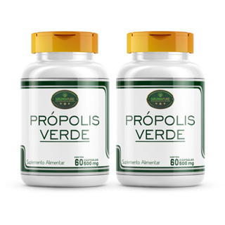 Kit 2 Frascos - Própolis Verde 500 Mg - 60 cápsulas - Extrato 100% Puro ( Premium ) em Oferta na Shopee