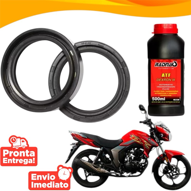 Retentor De Bengala + Oleo Atf Haojue Dk150 Dk 150 Fi Par em Oferta na Shopee