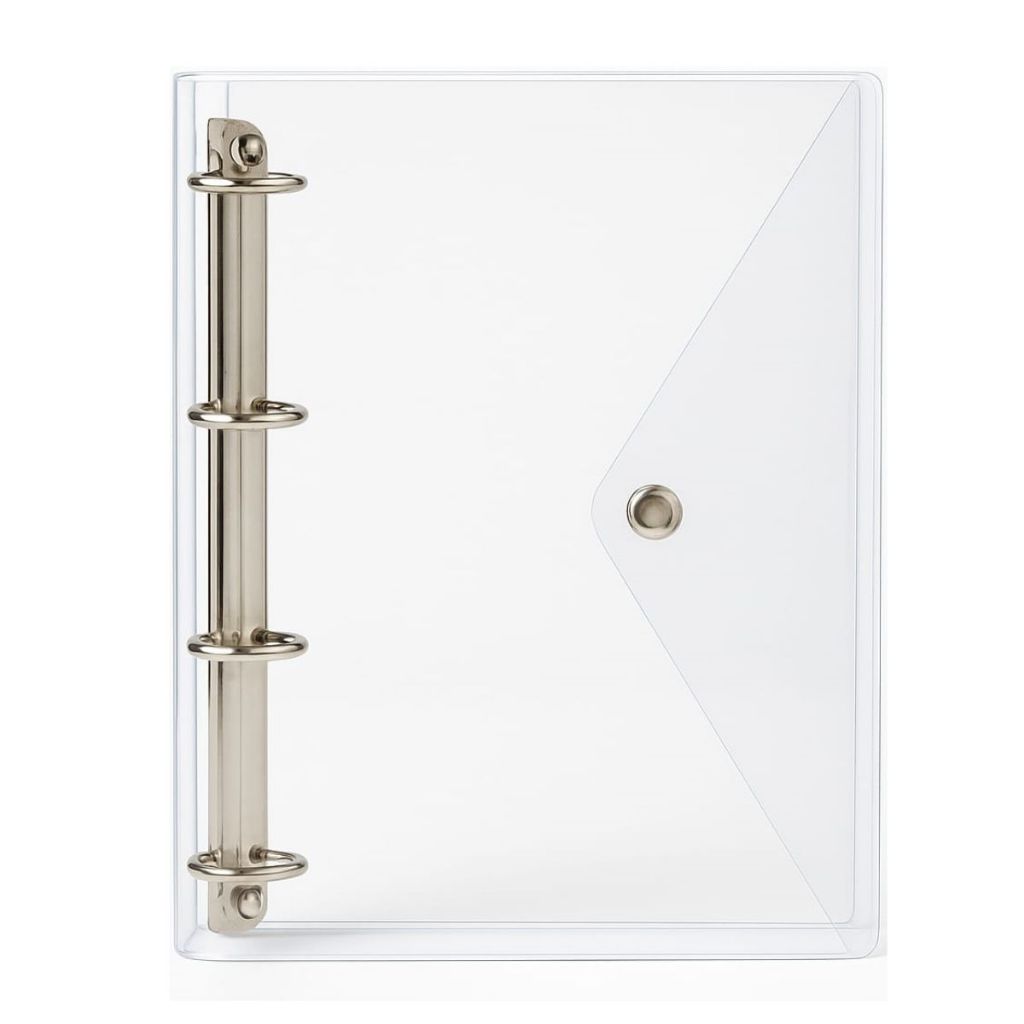 Caderno Fichário Pasta Organizadora 4 Argolas Transparente Fechamento com Botão em Oferta na Shopee