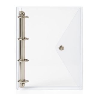 Caderno Fichário Pasta Organizadora 4 Argolas Transparente Fechamento com Botão em Oferta na Shopee