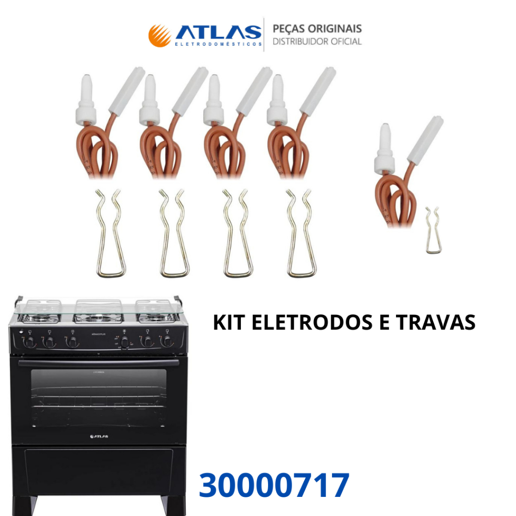 KIT 5 CABOS ELETRODOS ORIGINAIS AUTOMATICO FOGÃO ATLAS MÔNACO PLUS E GLASS 5 BOCAS  ENVIO IMEDIATO