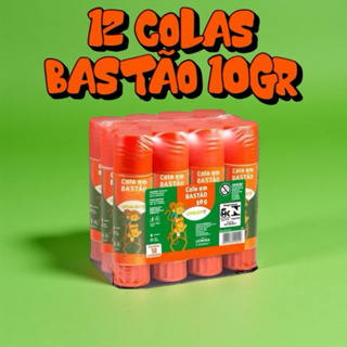 Caixa C/12 Unidade De Cola Bastão Cola Escolar E Artesanato 10g em Oferta na Shopee
