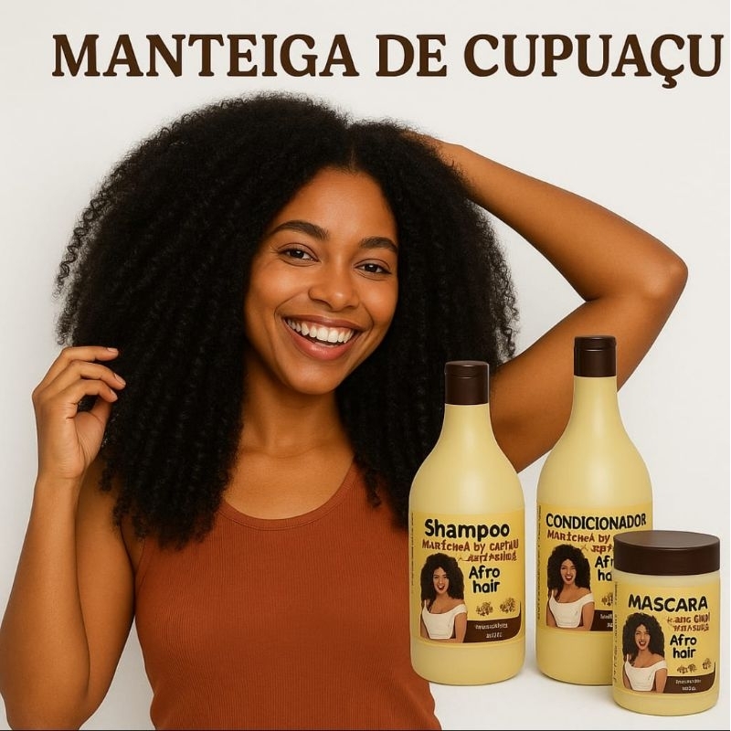 kit Afro Manteiga de Cupuaçu Shampoo e Condicionador Maycrene