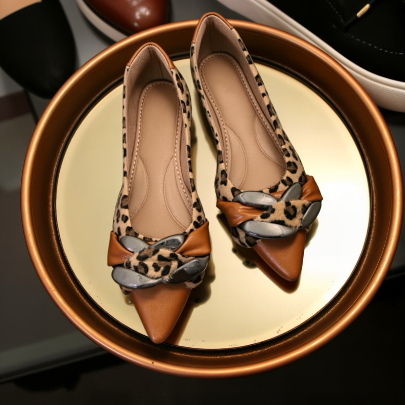 Sapatilha Feminina Onça Pêlo | Pele Caramelo – Bico fino, macia, sofisticada, charmosa, elegante. em Oferta na Shopee