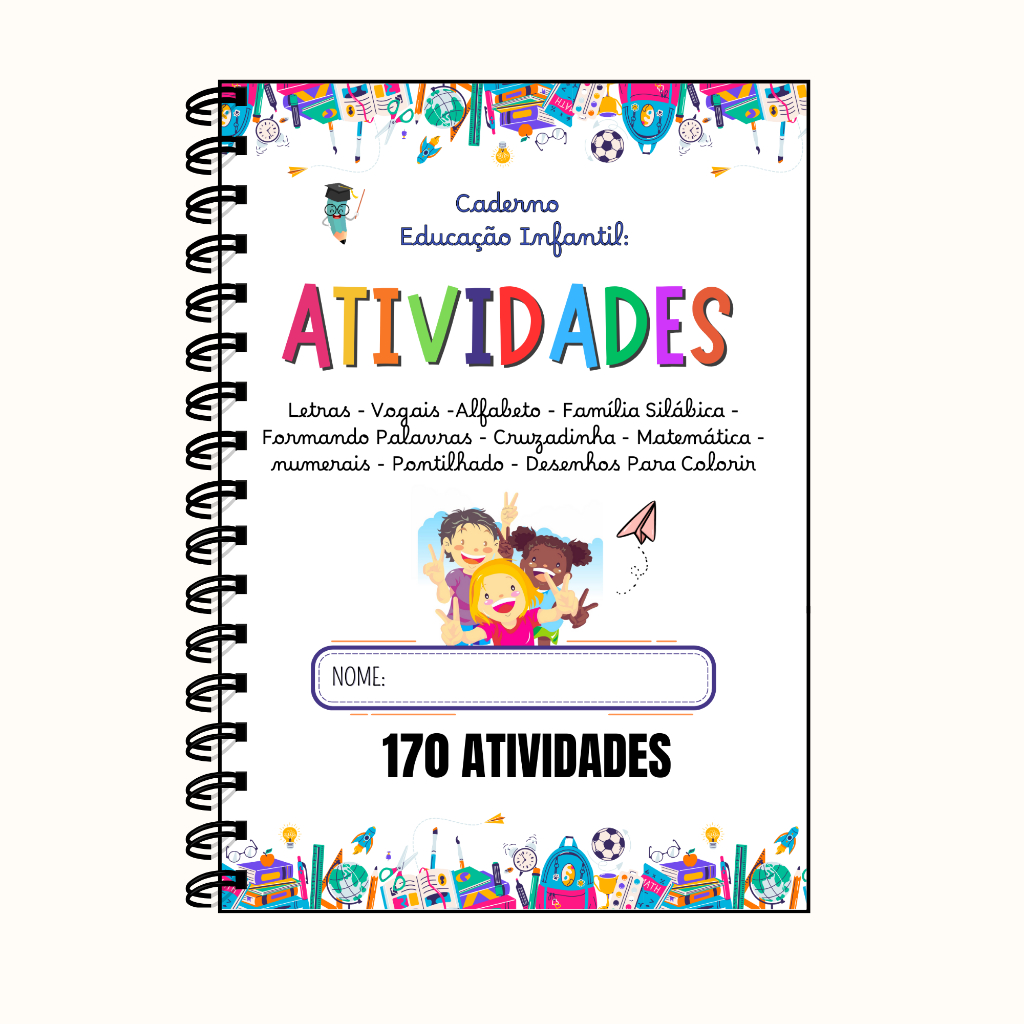 Apostila A4 alfabetização com 170 atividades - Escola Livro infantil Exercícios Práticos 80 páginas em Oferta na Shopee