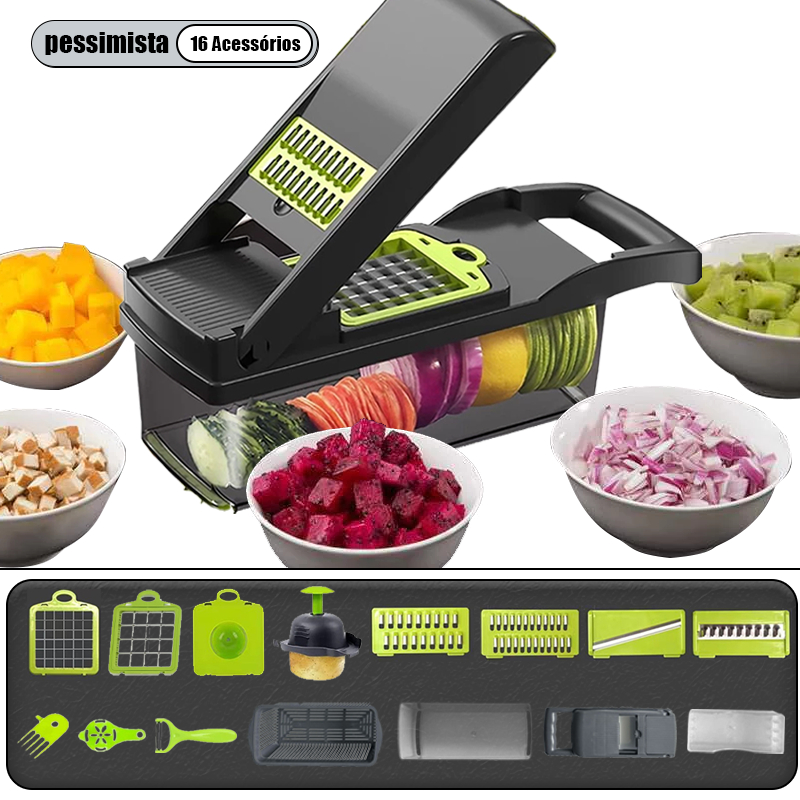 Profissional Multiuso Cozinha Slicer Aço Inox 16 em 1 Fatiador Cortador Ralador De Legumes Verduras Frutas Alimentos