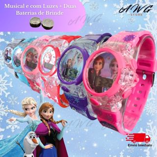 Relógio Frozen De Menina Feminino Digital Rosa Led Luz E Som Colorido Promoção em Oferta na Shopee