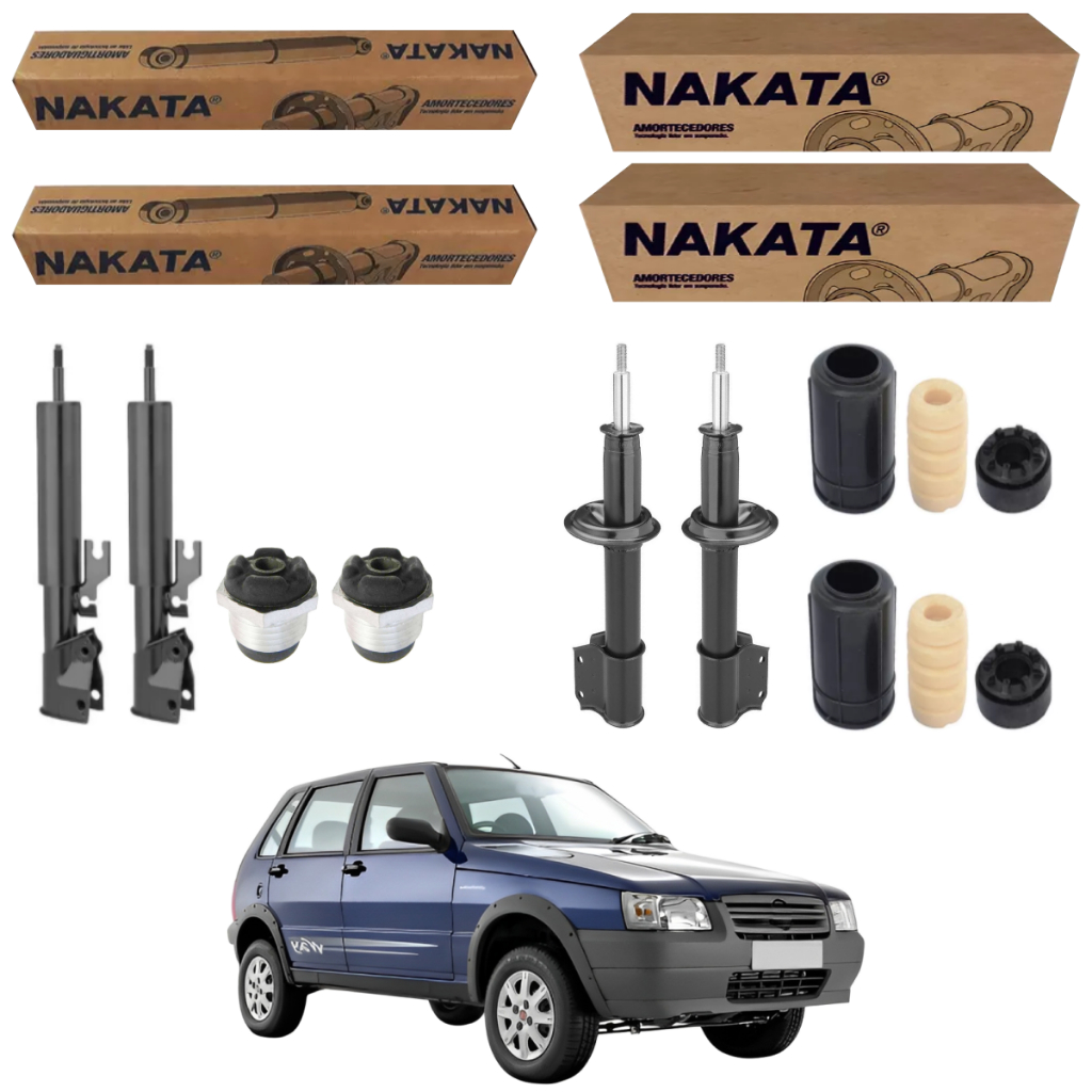 KIT 4 AMORTECEDOR UNO WAY 2007 A 2013 NAKATA + KIT