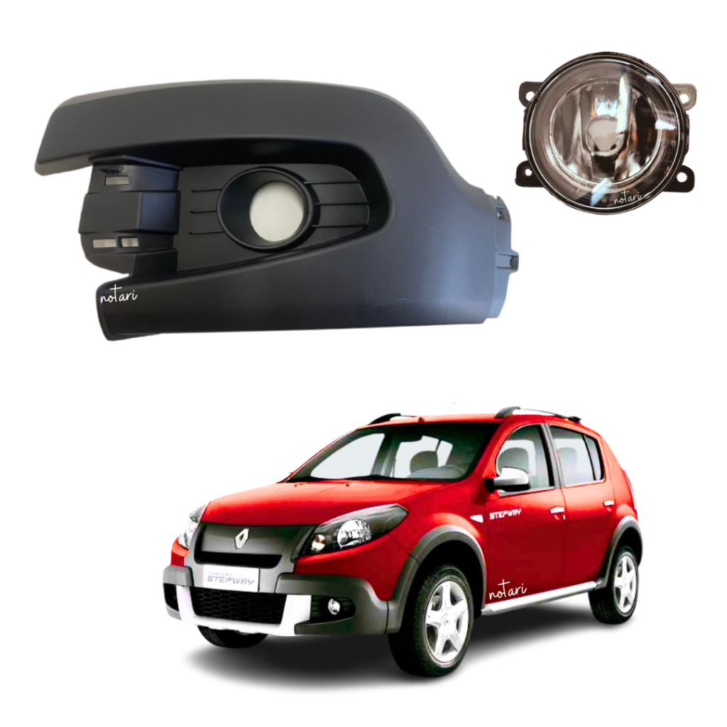 Kit Moldura milha E Farol Milha Sandero Stepway  2012 2013 2014