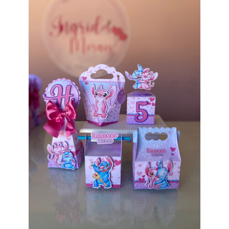 Personalizado stitch e angel - caixas personalizadas do stitch-festa do stitch - lembrancinha  - festa infantil