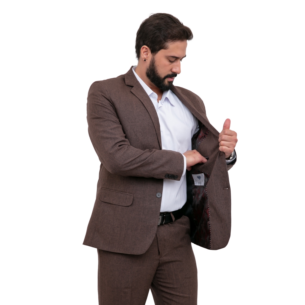 Terno Social Masculino Micro Diversas Cores Pronta Entrega