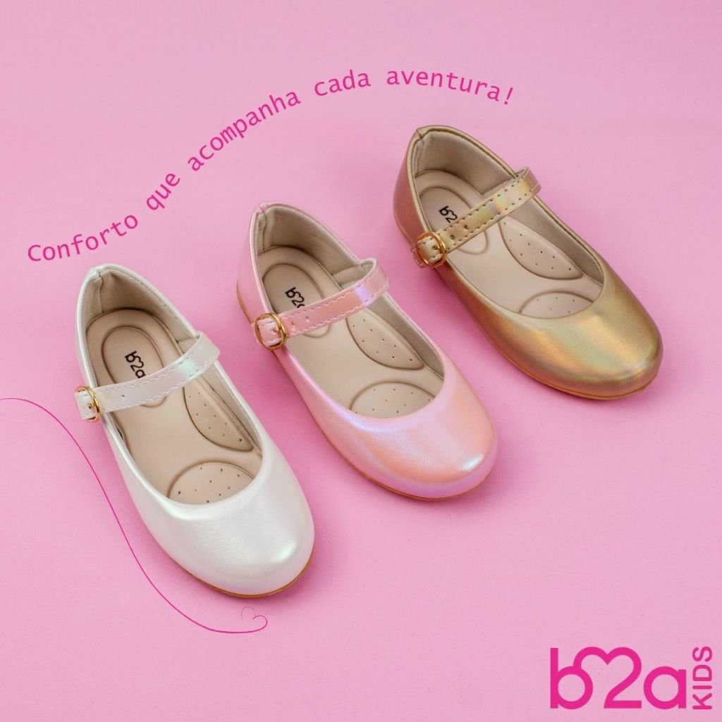Sapatilha Infantil Menina B2a Delicada Confortável Básica Boneca Brilhante 20 ao 27 Macia 2900 em Oferta na Shopee