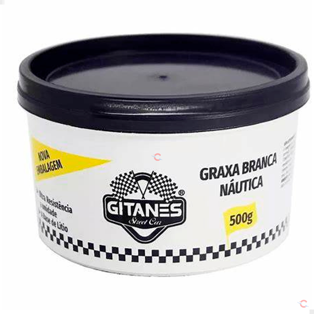 Graxa Branca Base Lítio Naútica Automotiva E Motos Gitanes 500g em Oferta na Shopee