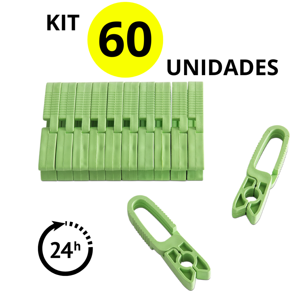 Kit com 60 Prendedores de Roupas Reforçados Cores Sortidas