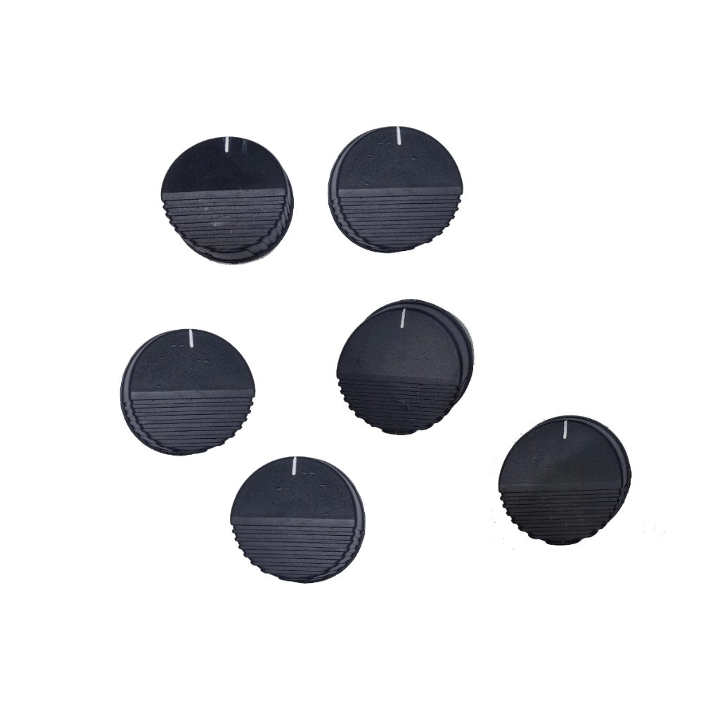 Botão Manípulo Fogão Dako modelo Gol Super / Vedete Antigo c/trava preto ( jg c/ 6 pçs) 5 bocas + forno Rosa Maria