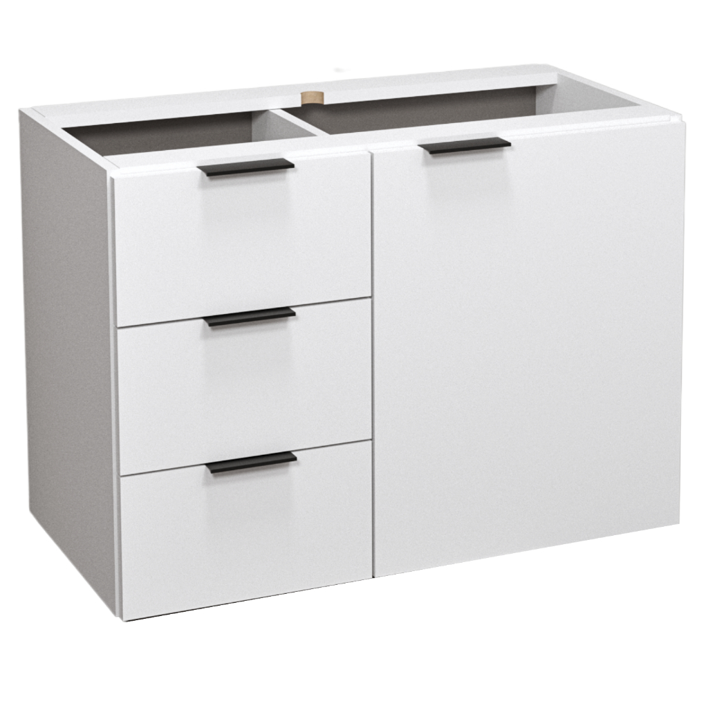 Balcão Móvel Gabinete Mdf Banheiro Sem Tampo & Sem Cuba 80cm Gavetas Lado Direito do Móvel\ - Miniatura 3