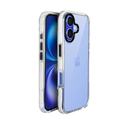 Capa Case Capinha Transparente iPhone 16 Gshield Urus - Elevação lateral branca Proteção 5D