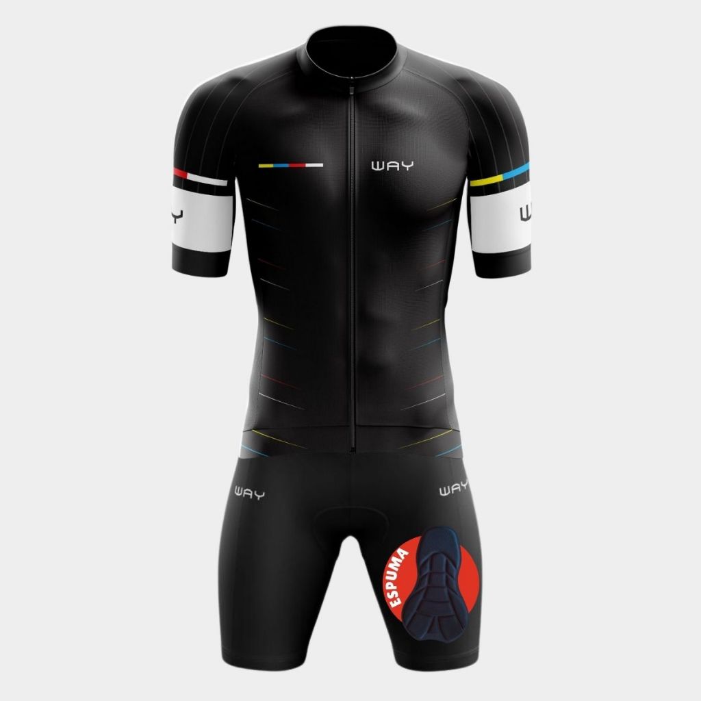 Conjunto Ciclismo Masculino Kit Camisa Manga Curta Proteção Uv Bermuda Short Forro Espuma Bike