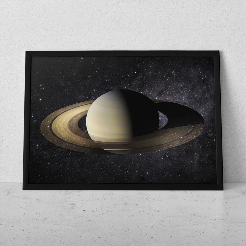 Quadro Decorativo Placa 80x60 mdf alta resolução full hd  SISTEMA SOLAR PLANETA SATURNO sala quarto escritório