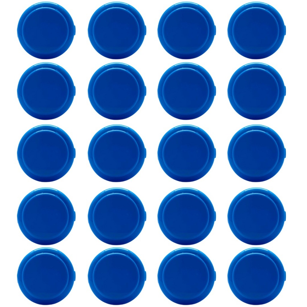 20 Botões Comando Sanwa Games Retro Fliperama Arcade Azul