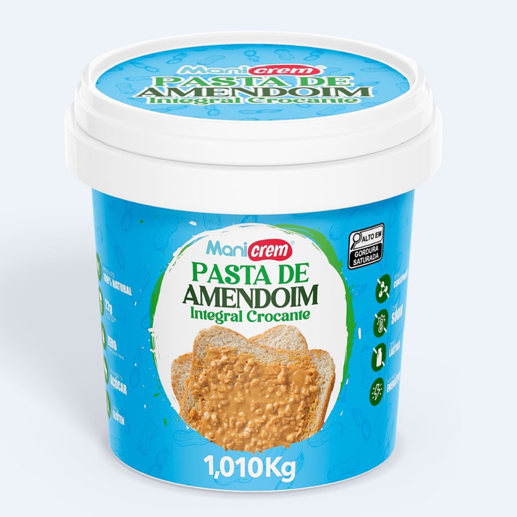 Pasta De Amendoim Integral 100% Amendoim Crocante - 1kg Manicrem em Oferta na Shopee